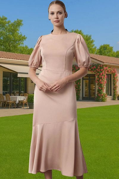 PayBuy A-Line Midi Satin Dress Stylish Evening Dress with Fishtail Skirt Premium Quality Premium Quality Comfortable Use