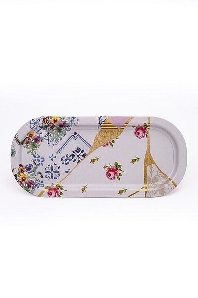 EVLE Ee168-u5 Kint Sugi Patterned Oval Tray 16x35 Cm