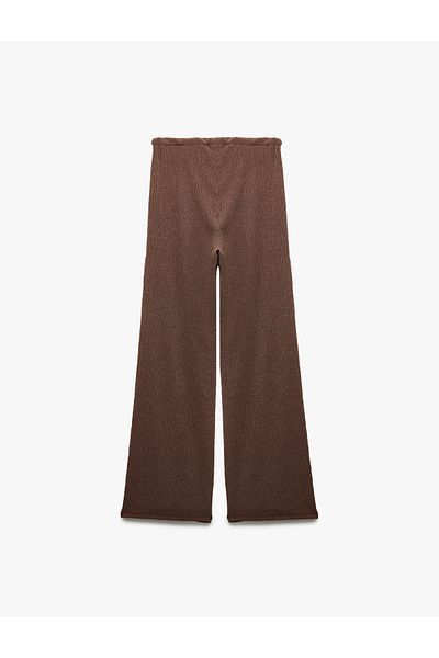 Koton Tie Waist Comfortable Fit Wide Leg Trousers Wrap