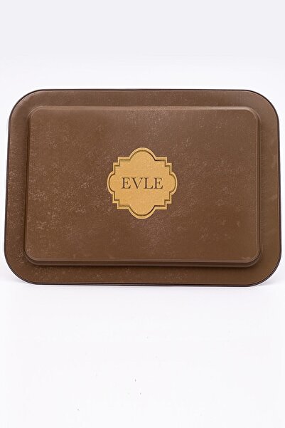 EVLE Ee169-u6 Retro Desenli Dikdörtgen Tepsi 32x43 Cm