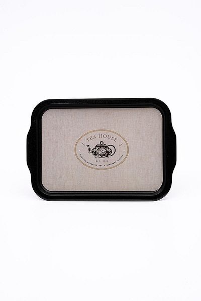 EVLE Azura Patterned Metal Tray - Tea Coffee Tray - Presentation Tray 21 Cm X 31 Cm Ee162-8f