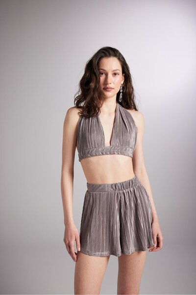HOLLY LOLLY Comfy Bustier Mink with Elastic Waist Tie