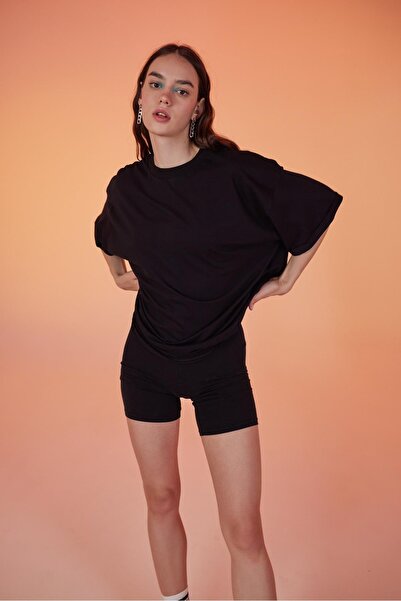 HOLLY LOLLY Cotton Unisex Oversize Lure Tshirt Black