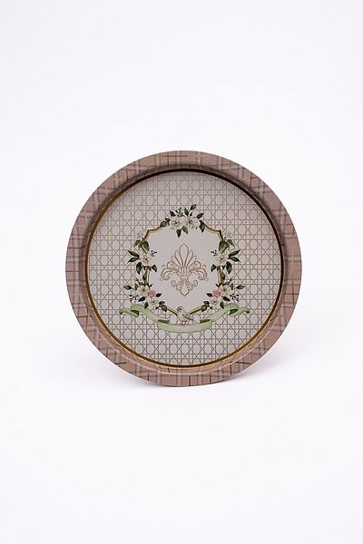 EVLE Ee197-u7 Rosy Patterned Round Tray 32 Cm