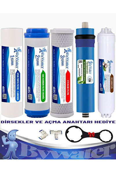 ByWater 5 Aşamalı COCONUT Karbonlu 5 li Açık Kasa Filtre Seti
