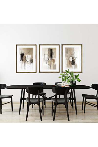 Vetro Design Abstract Lines Framed Painting Set