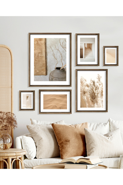 Vetro Design Sonbahar Detayları Ahşap Çerçeveli Tablo Set