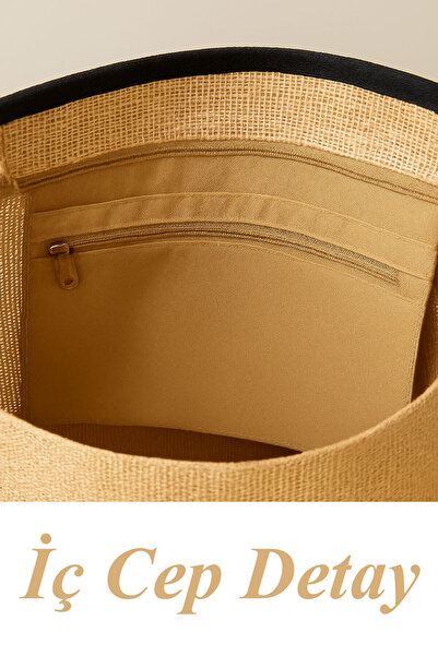 PH Prendi Home Black Beach Please Written Μεγάλη τσάντα για πικνίκ και παραλία – Σχοινί λαβή – 55x36x15 cm