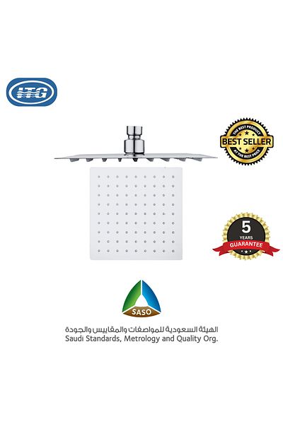 Generic Itg Premium 12-inch Square Rain Shower Head – 304 Stainless Steel, Chrome Finish, High Pressure, 30