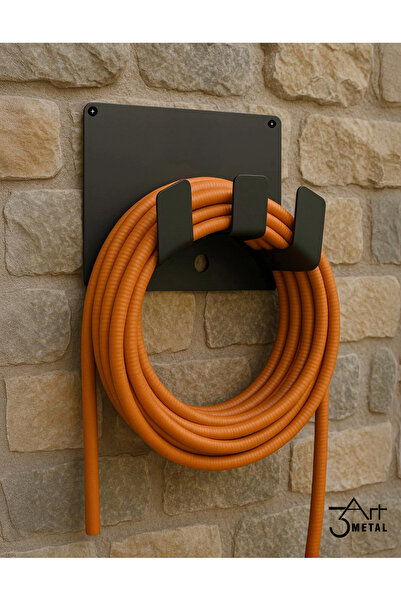 3art Metal Metal Duvar Tipi Hortum Askılığı - Bahçe Hortumu Tutucu Kanca Aparat