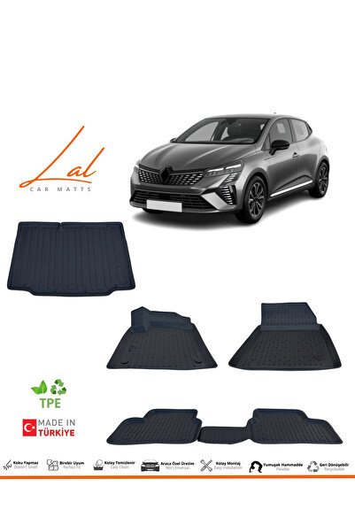 Lal Renault Clio 5 3d Havuzlu Paspas Bagaj Havuzu Seti (2019 VE SONRASI UYUMLU)