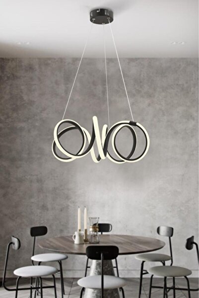 İstanbul Avize İstanbul Avize Delux Siyah Ledli Modern Beyaz Power Led Avize