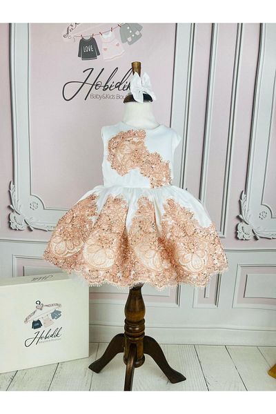 Hobidik Φόρεμα γενεθλίων Baby Kids Γαλλική Δαντελένια Μπάλα Φόρεμα