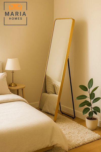 MARIA HOMES Golden Full-Length Standing Mirror – Sleek 160x40 cm Design for Modern Interiors