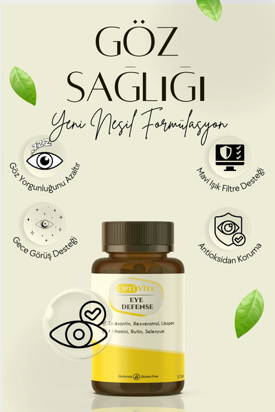 Optivita Eye Defense 30 Tablet Likopen, Zeaksantin, Rutin, Resveratrol Göz Sağlığı İçin Multivitamin