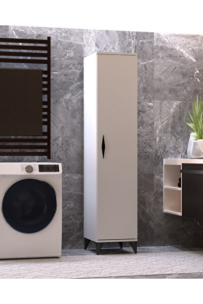 Mossano Vesso Tek Kapaklı Dolap Çok Amaçlı Dolap Banyo Dolabı Mutfak Dolabı K...