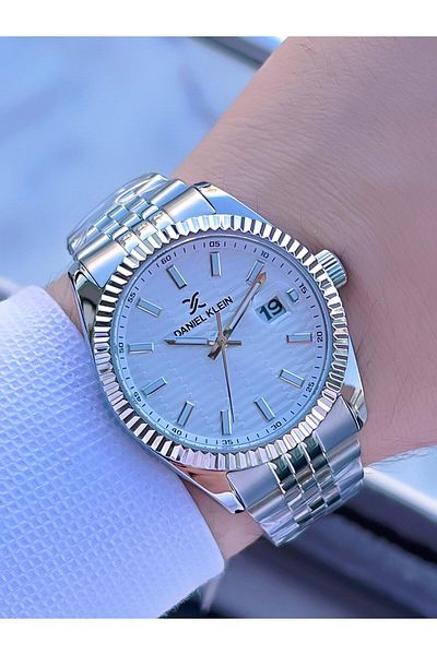Daniel Klein Men's Wrist Watch - Steel Band, Dial with Calendar, for Engagement and Groom Edk.3.10010.1