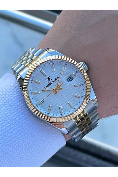 Daniel Klein Men's Wrist Watch - Steel Band, Dial with Calendar, for Engagement and Groom Edk.3.10010.6
