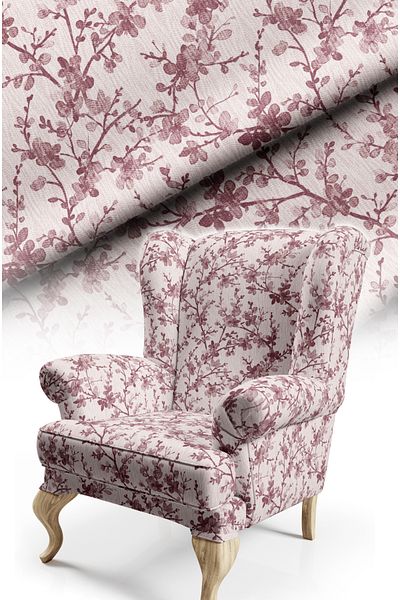 CANİLA Classic Flower Patterned Digital Printed Upholstery Sofa Fabric