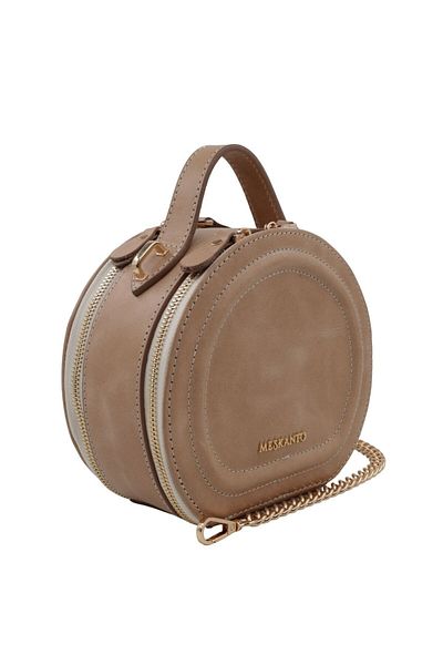 Meskanto Mira Genuine Leather Chain Round Bag