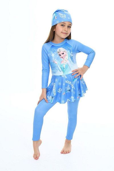 Minigimin Cicileri Set de costume de baie pentru fete Frzn cu jambiere sensibile pentru cicuri ale miniței mele albastre