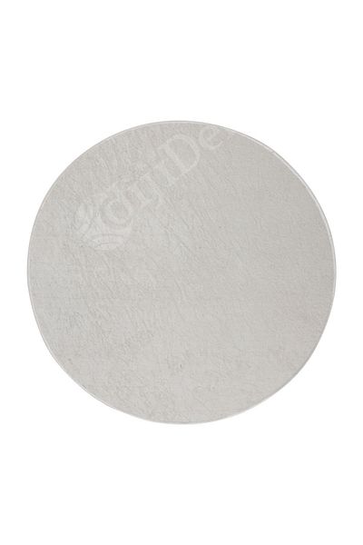 Dijidekor 80x80 Cream Colored Wipeable Round Carpet - Janjan Detailed