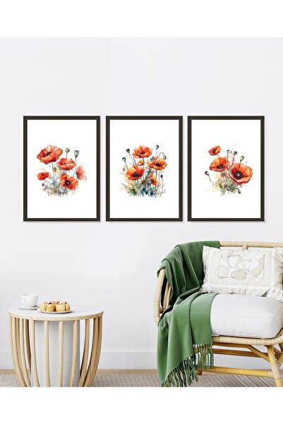 Vetro Design Gelincikler - Bucătărie - Set de pictură înrămată pentru balcon