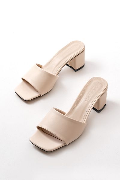 marinarosse Beige Colored Diodore Women's Heeled Slippers