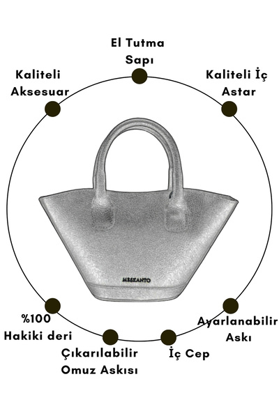 Meskanto Bouquet Genuine Leather Hand and Shoulder Bag with Strap