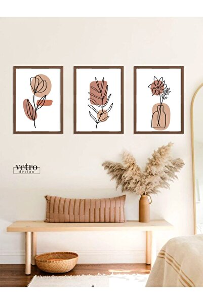 Vetro Design Set de mini picturi cu rama din lemn real (fiecare 21x30 cm)