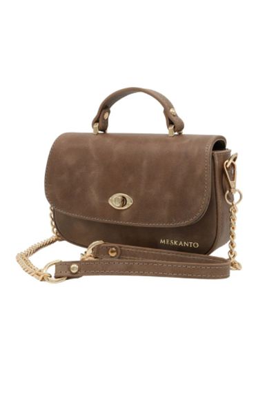 Meskanto Riva Genuine Leather Chain Strap Hand and Shoulder Bag
