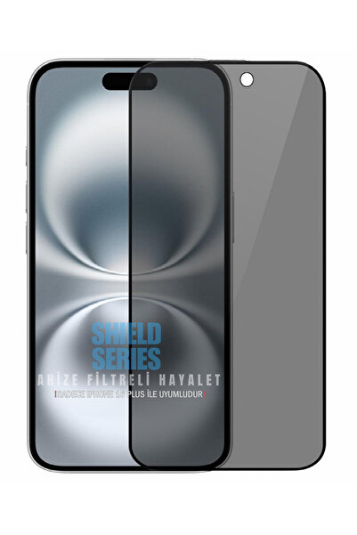 Evax (SHIELD HAYALET) iPhone 16 Plus Uyumlu Hayalet 6D Tam Kaplayan Temperli ...