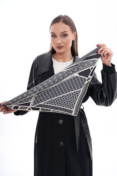 Axesoire 15245 Μαύρο Μπαντάνα Μαντίλι με σχέδιο 70x70 cm