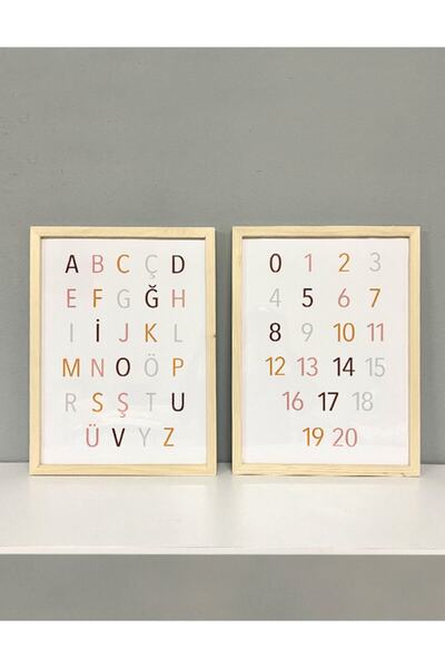 Vetro Design Set de pictură înrămată pentru camera copiilor cu litere și cifre