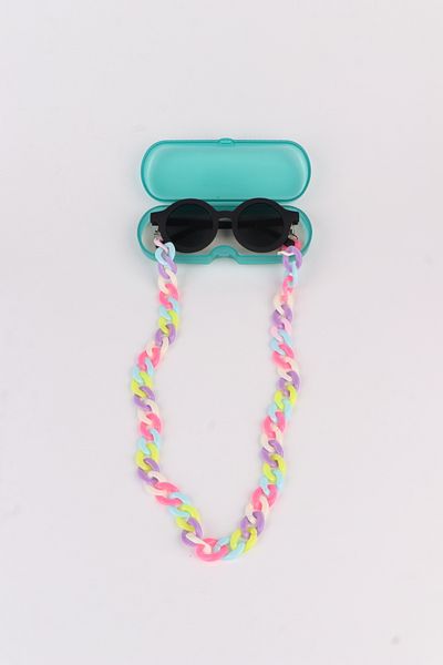 MACERATİ 0-8 Years Old Cool Child Set of 3 Sunglasses, Glasses Case and Glasses Chain
