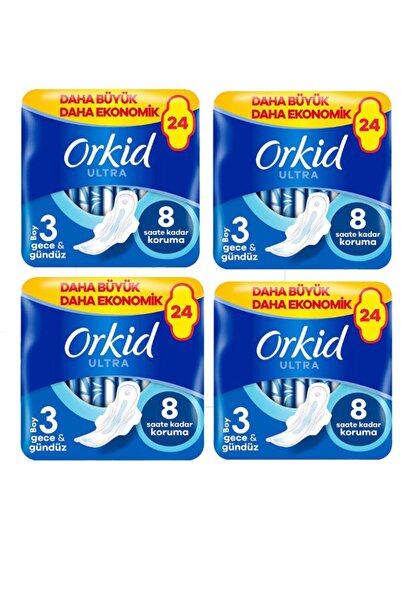 Orkid ULTRA GECE GÜNDÜZ 3 BEDEN (BOY) 24 LÜ 4 PAKET
