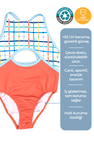 Ozmoz By Mukadder Özden Reborn UV Protection Recycle Girl's Swimsuit