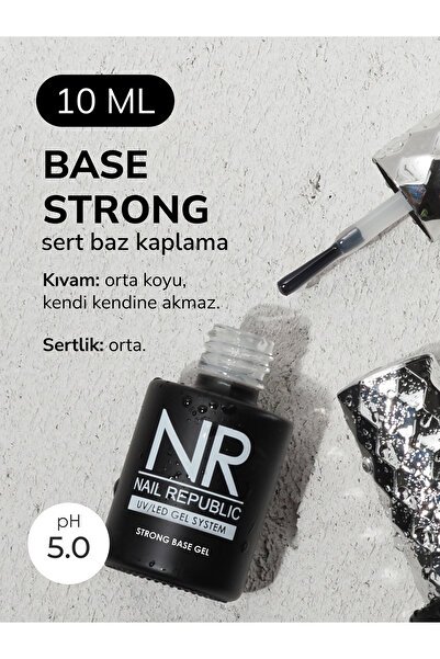 Nail Republic Tırnak Jeli Strong Base 10ml – Kalıcı Oje Güçlü Tutunma, Uzun S...