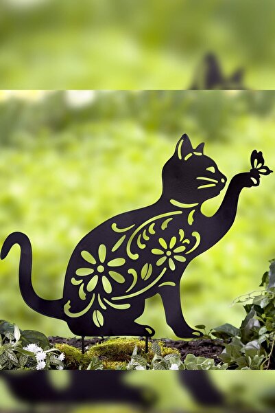 3art Metal Kedi Metal Bahçe Dekoru