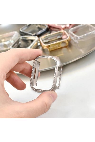 Alstrap ساعة Apple Watch 7-8-9 مقاس 41 ملم متوافقة مع حافظة حماية رائعة من حجر الماس