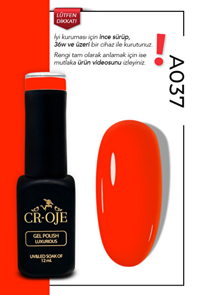 CROJE KALICI OJE Kalıcı Oje A037-nar Çiçeği (12 ML.)