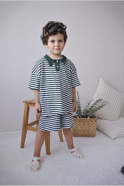 MiaBaby Double Striped Suit Set