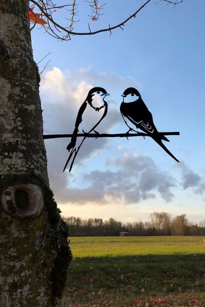 3art Metal Kırlangıçlar - Metal Bahçe Süsü - Bahçe Dekoru