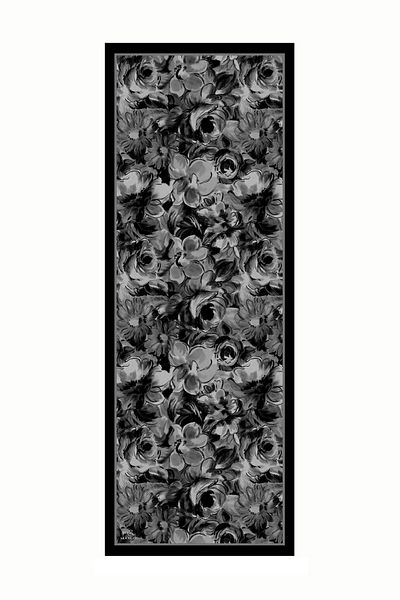 Mooncorn Μαύρο βαμβακερό σάλι Rossel Pattern