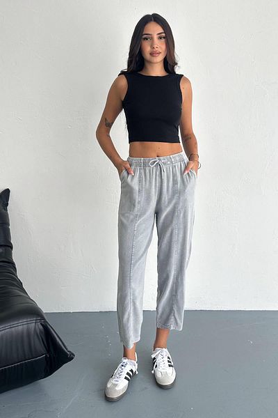 İstangül Butik Cotton Drift Wash Pattern Carrot Pants