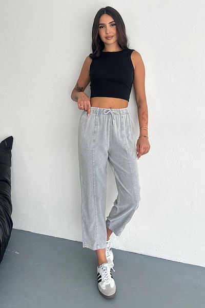 İstangül Butik Cotton Drift Wash Pattern Carrot Pants
