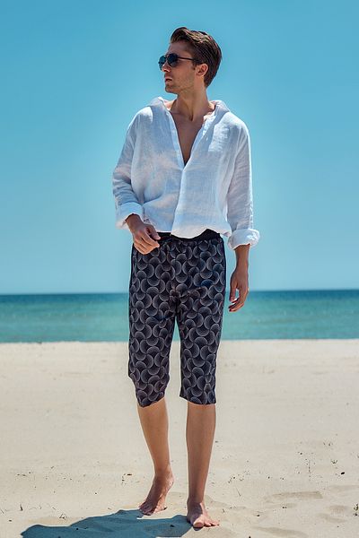 Remsa Mayo Ανδρικό μαγιό Remsa Pool Sea Long Capri RK008 Γκρι
