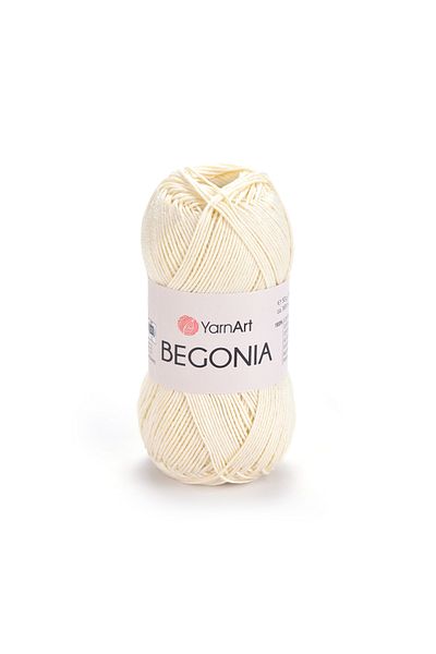Yarnart Begonia - Mercerized Hand Knitting Νήματα Κρέμα-0326