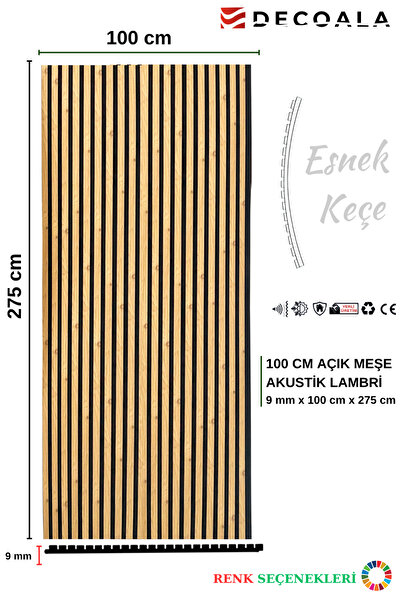 DECOALA 100x275 Cm Akustik Duvar Paneli