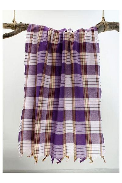 GOLDRİSE Clasic Băi Turcească Peştemală 80x170 Cm Husă Culoare Mov Cu Husă